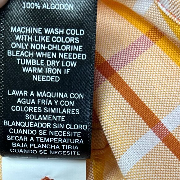Geoffrey Beene‎ Shirt Short Sleeves Collared Plaid Cotton Men XL Button Up Logo - Picture 10 of 12